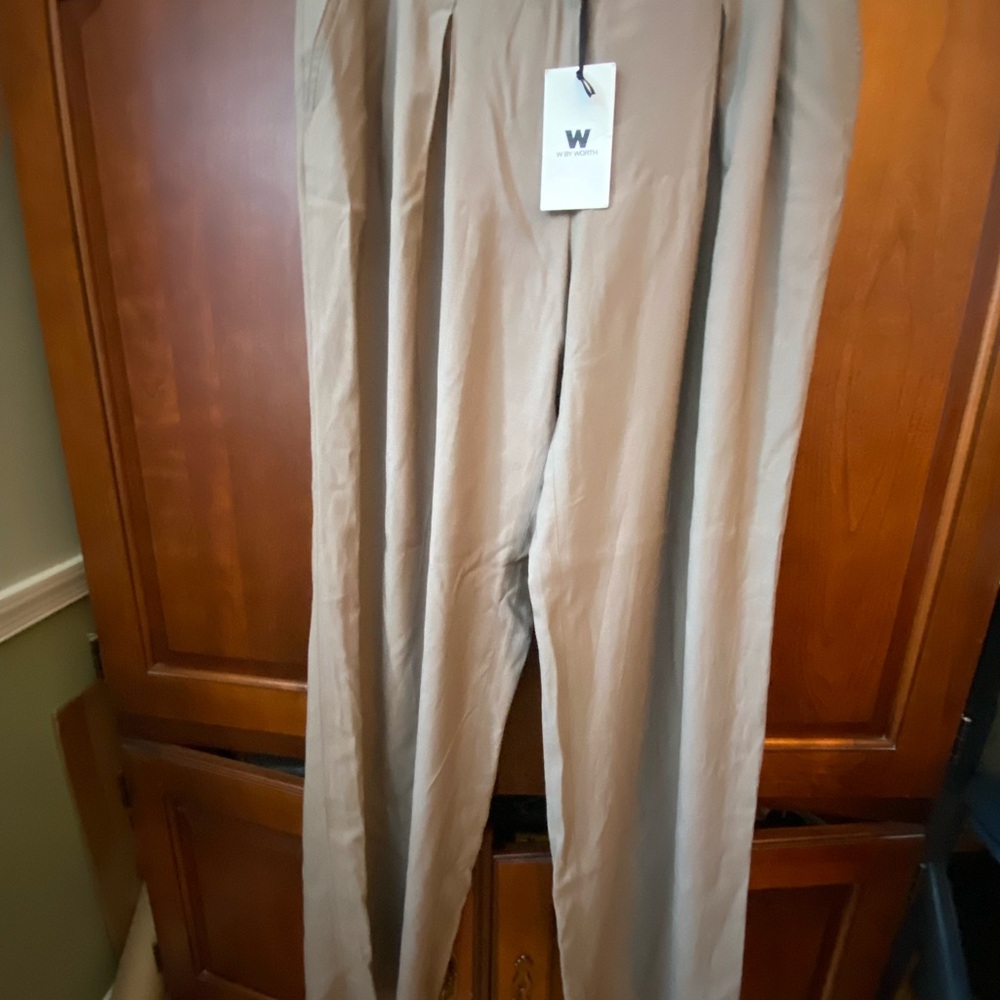 W by Worth NWT beige wide leg work pants